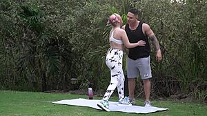 Wow, Trainer Bangs Hot Blonde During Intense Yoga Session!