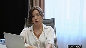 Lesbian Discovers Her Craving for Big Cock Sucking.