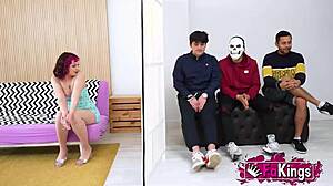 Young Mei takes on 3 rookie dudes! She's teaching them a lesson!