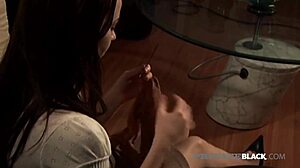 Privateblack stars hot dana dearmond riding a monster black cock in anal assfucking, her hairless pussy and tits bouncing in cowgirl.