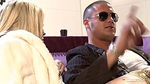 busty blonde says, 'eat my pussy to cum'