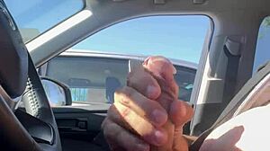 Amateurs Engage In Risky Flashing Outdoors In Public Car