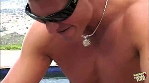 sexy couple fucks hot by pool in doggystyle