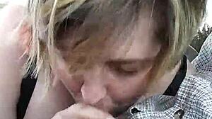 bbw wife liz giving blowjob on the roadside again! 🚗💦