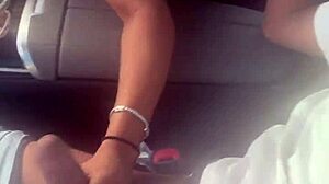 I was playing with his big black cock in the car, giving a sloppy blowjob.