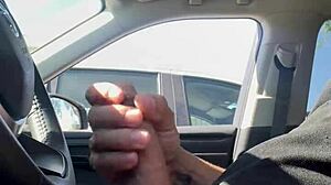 Amateurs Engage In Risky Flashing Outdoors In Public Car