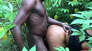 Softkind takes stepmom from behind in the bush