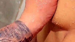 my hot wife's bath blowjob and handjob with fiery nails