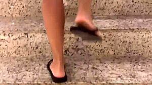 Latina Teases on Beach