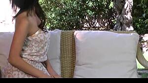 Does Nina James massage her tight pussy?