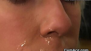 Kinky Stunner Gets Intense Sperm Shot On Face While Sucking All Cum.