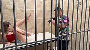 Pervy cop bangs blonde girl in cell part 1