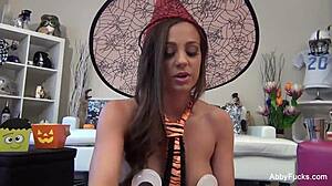 Abigail Mac's Spooky Halloween Masturbation with Big Tits