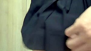 serious uniform japanese girl in embarrassing panties gets clit bell and anal training