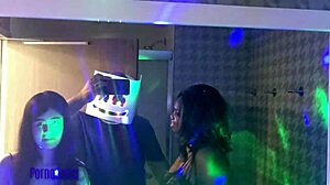 Rich African couple toys with tight Chinese nanny in wild sex clip.