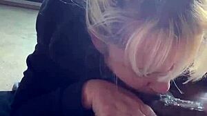 curvy milf swallows cumshot