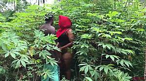 Softkind takes stepmom from behind in the bush