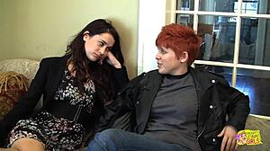 Redhead Lesbian Uses Strap On With Brunette Friend At Home