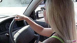 jacky joy, the blonde cougar with big tits and glasses, picks up young boy for cheating fuck