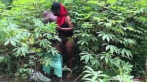 Softkind takes stepmom from behind in the bush