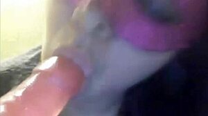 this bbw babe plays with her toy while sucking on it