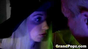 Blonde teen 18+ rides old stud in reverse cowgirl