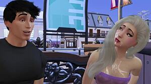 Asian Trans Teased by Teen's Massive Cock in Futa Sims 4