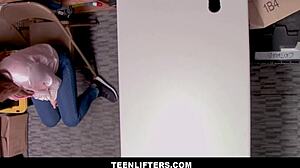 Teenlifter Skylar Snow with big tits strip searched and taken by guard for deal