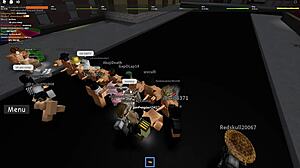 Intense virtual sex session in roblox with furry characters