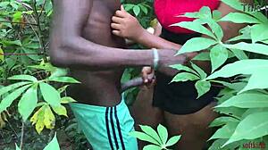 Softkind takes stepmom from behind in the bush