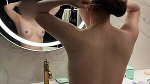 Young 18+ Brunette Student Shows Off Sexy Legs