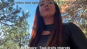 French beauty masturbates and squirts in wild woods