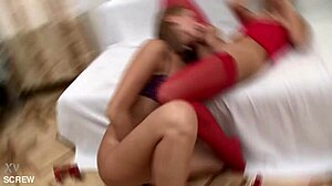 Erika and dolce lick pussies with toys in lesbian fun