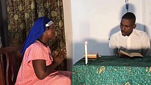 Sex before confession in homemade setting with big tits and ass