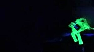 Carrie B's Blacklight Sex with Deepthroat