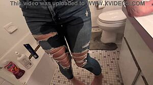 amateur pee desperation and golden shower with girlfriend 😈