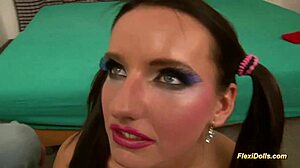 Real flexi teen 18+ doll extreme deepthroat gagging.