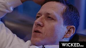 Blonde and Brunette Engage in Hot Threesome with Licking, Handjob, Riding, and Doggy in Alternate Reality