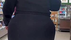 Heather's phat ass stretches in yoga, voyeur watches