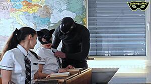 students fight back against perverted teacher in bdsm roleplay