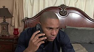 Morgan Ray, the cougar in lingerie, gets fucked doggystyle by a muscular bodybuilder on the bed.