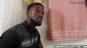 Caught his beautiful ebony step sister with big ass masturbating in the bathroom