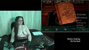 Naked BBW with tattoos and glasses