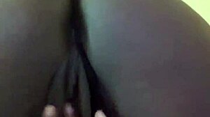 Homemade Ebony Amateur Squirts Easily Solo Before Using Dildo