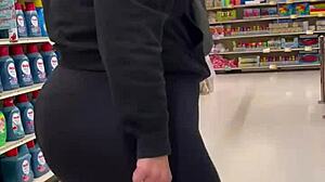 Heather's phat ass stretches in yoga, voyeur watches