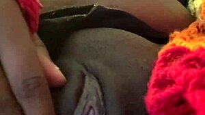 Homemade Ebony Amateur Squirts Easily Solo Before Using Dildo