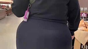 Heather's phat ass stretches in yoga, voyeur watches