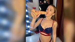 i'm this redhead bitch loving a huge cock in my mouth