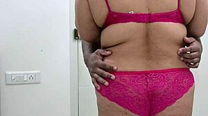 Ebony Girl In Bikini With Big Tits And Ass Gives Husband A Handjob