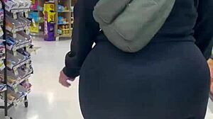 Heather's phat ass stretches in yoga, voyeur watches